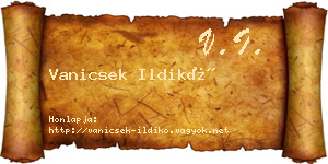 Vanicsek Ildikó névjegykártya