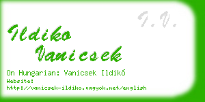ildiko vanicsek business card