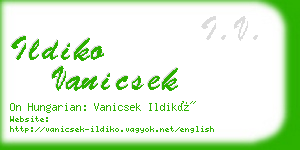 ildiko vanicsek business card